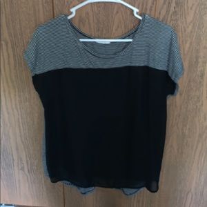 Black back button down